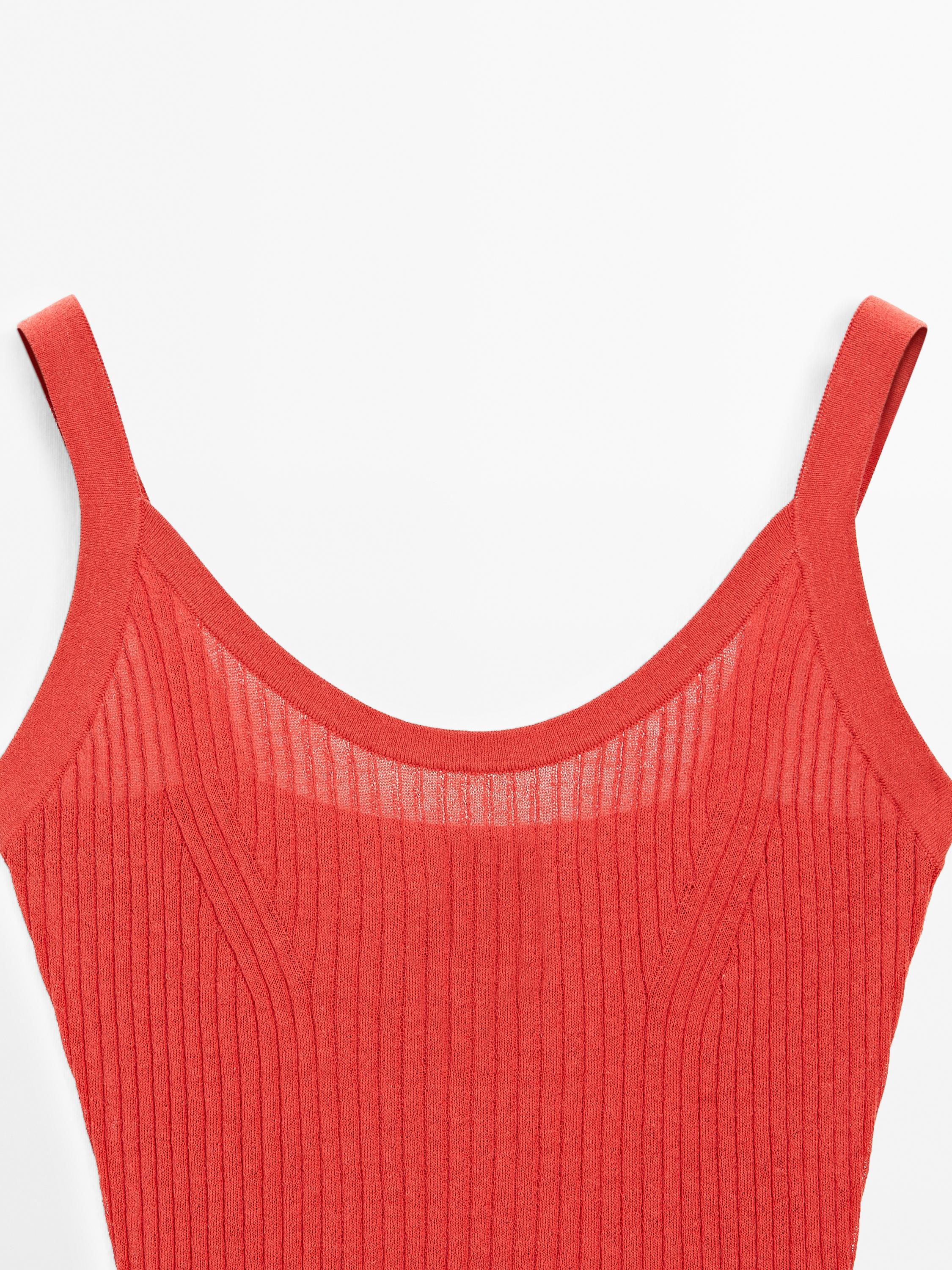 Cotton blend strappy knit bodysuit - STUDIO